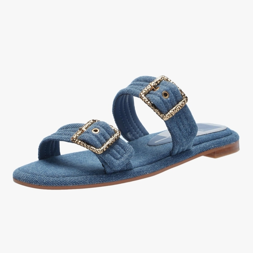 Dolce Vita Blue Sandals with Gold Accents - Picture 9 of 9